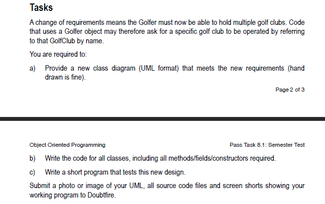 Using c# Modify this Code so that Golfer object | Chegg.com