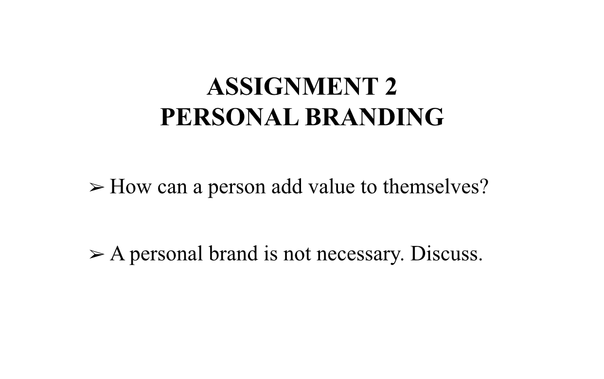 my personal brand assignment