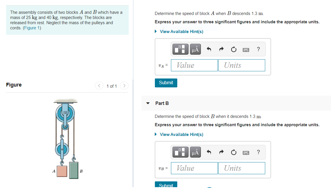 Solved The Assembly Consists Of Two Blocks A And B Which | Chegg.com