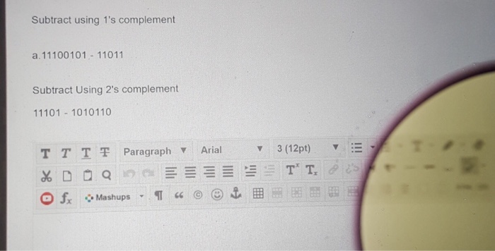 2's complement of 11011