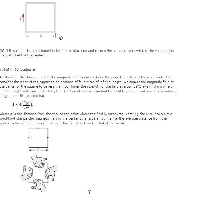 Solved (a) A conducting loop in the shape of a square of | Chegg.com