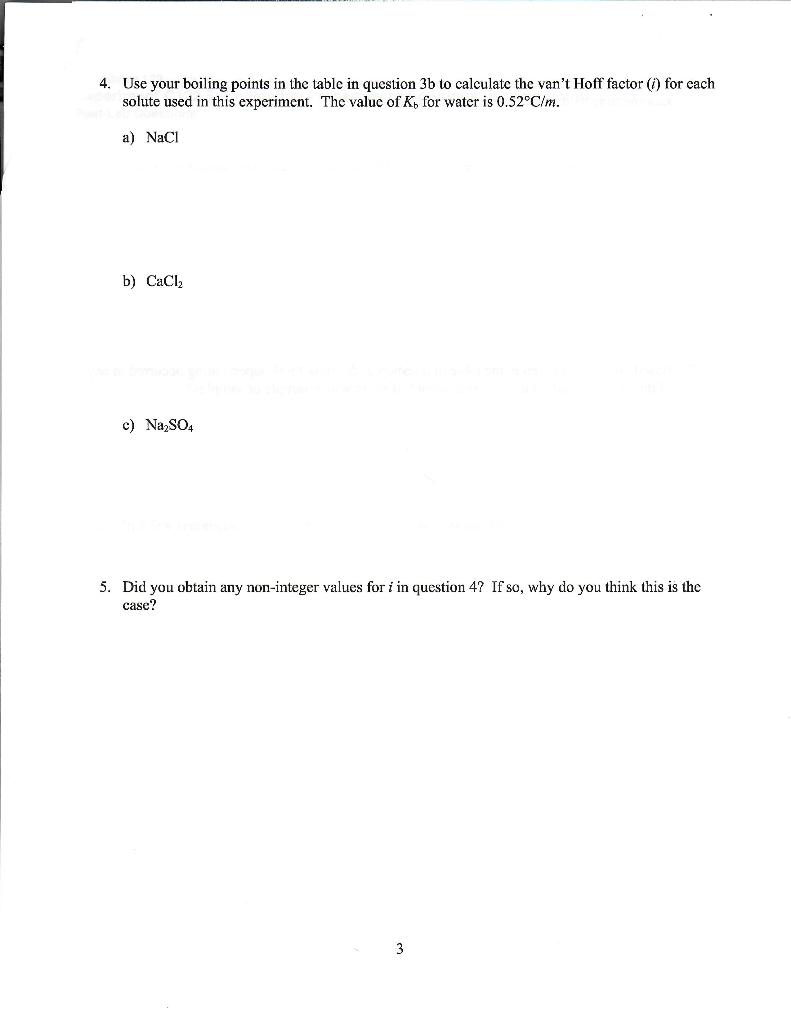 Solved 3. The data in the table below were collected in the | Chegg.com