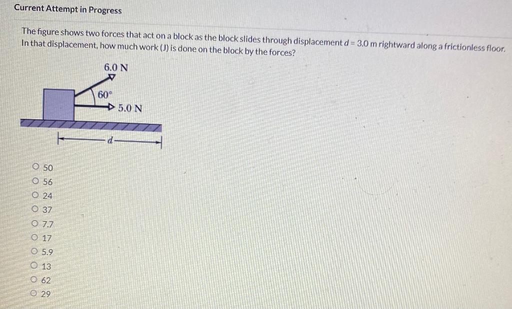 Solved The figure shows two forces that act on a block as | Chegg.com