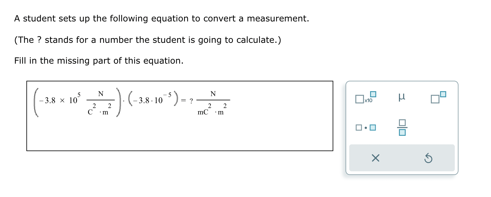Solved A student sets up the following equation to convert a | Chegg.com
