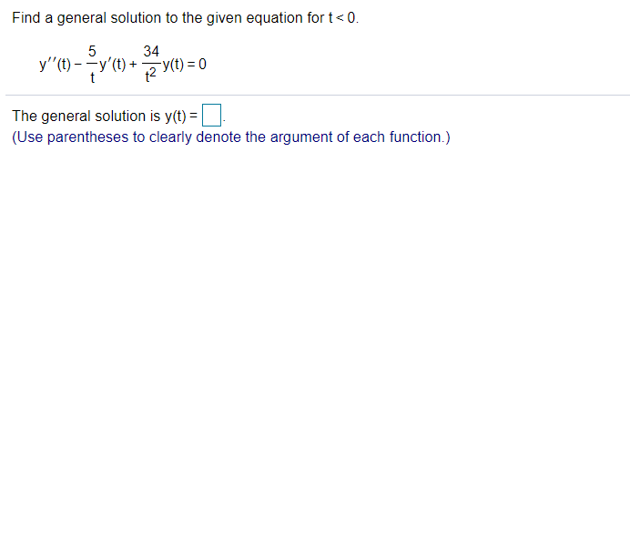 Solved Find a general solution to the given equation for | Chegg.com