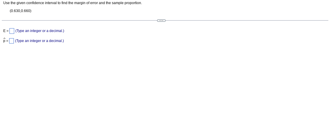 Solved E= (Type an integer or a decimal.) p^= (Type an | Chegg.com