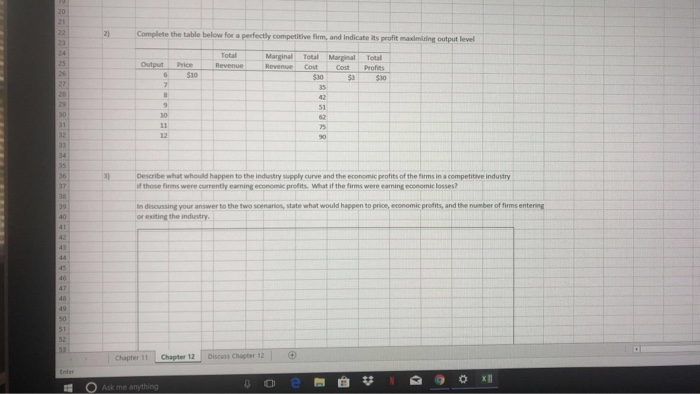 Solved 2)Complete the table below for a perfectly | Chegg.com