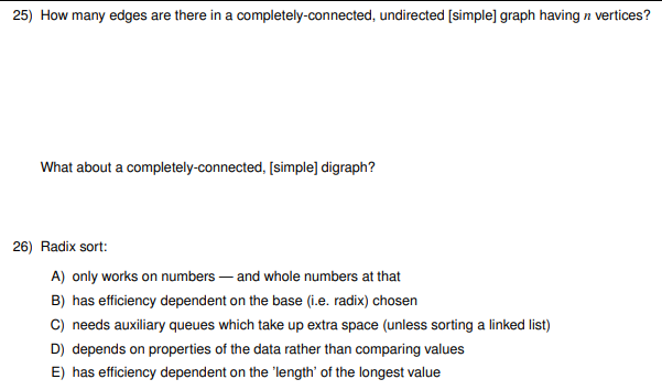 Solved 25) How many edges are there in a | Chegg.com