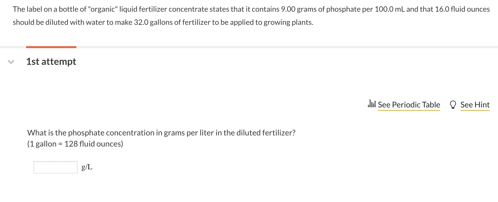 Solved The label on a bottle of liquid fertilizer