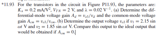 Solved 93 For the transistors in the circuit in Figure | Chegg.com