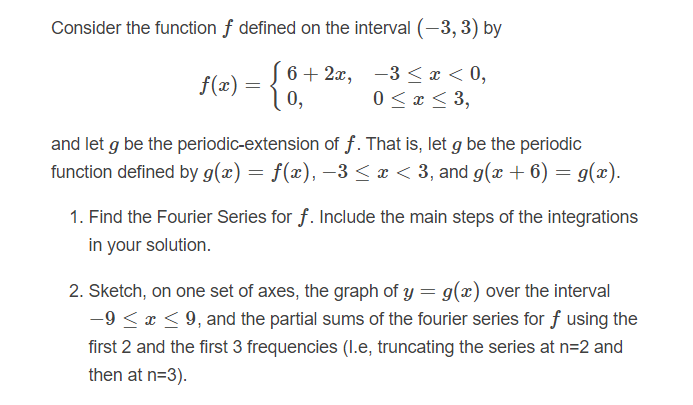Solved Consider the function f defined on the interval | Chegg.com