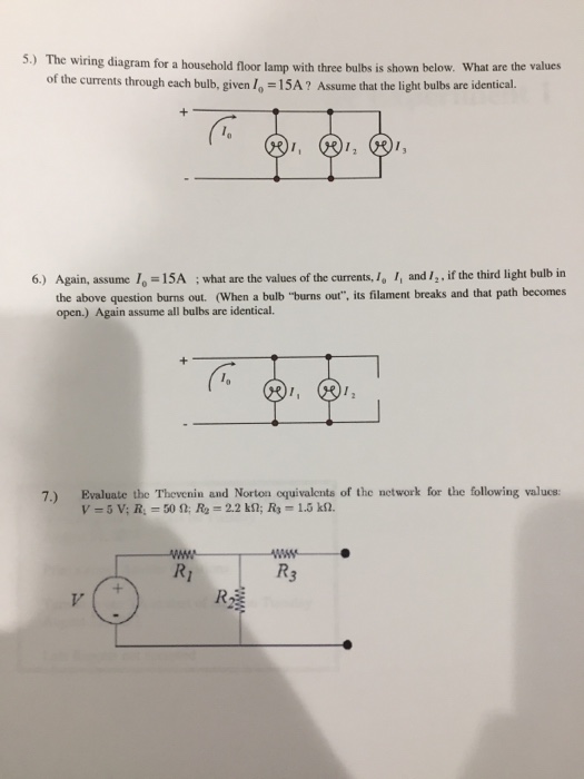 Solved The Wiring Diagram For A Household Floor Lamp With...