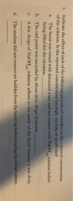 Solved . Indicate the effect of each of the following | Chegg.com