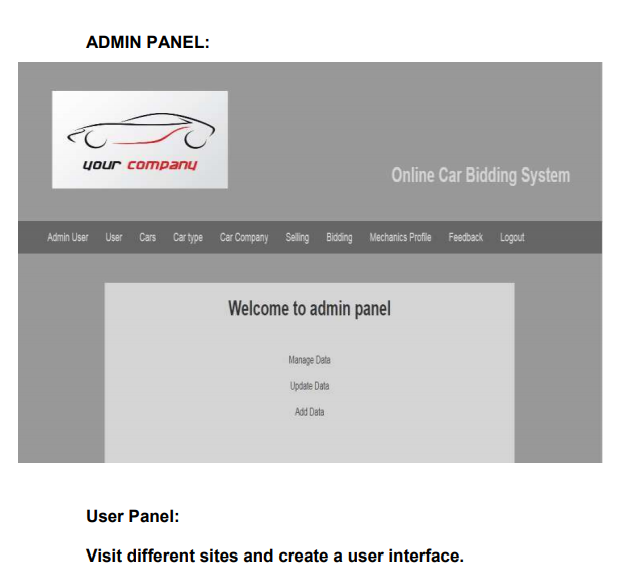 welcome admin panel