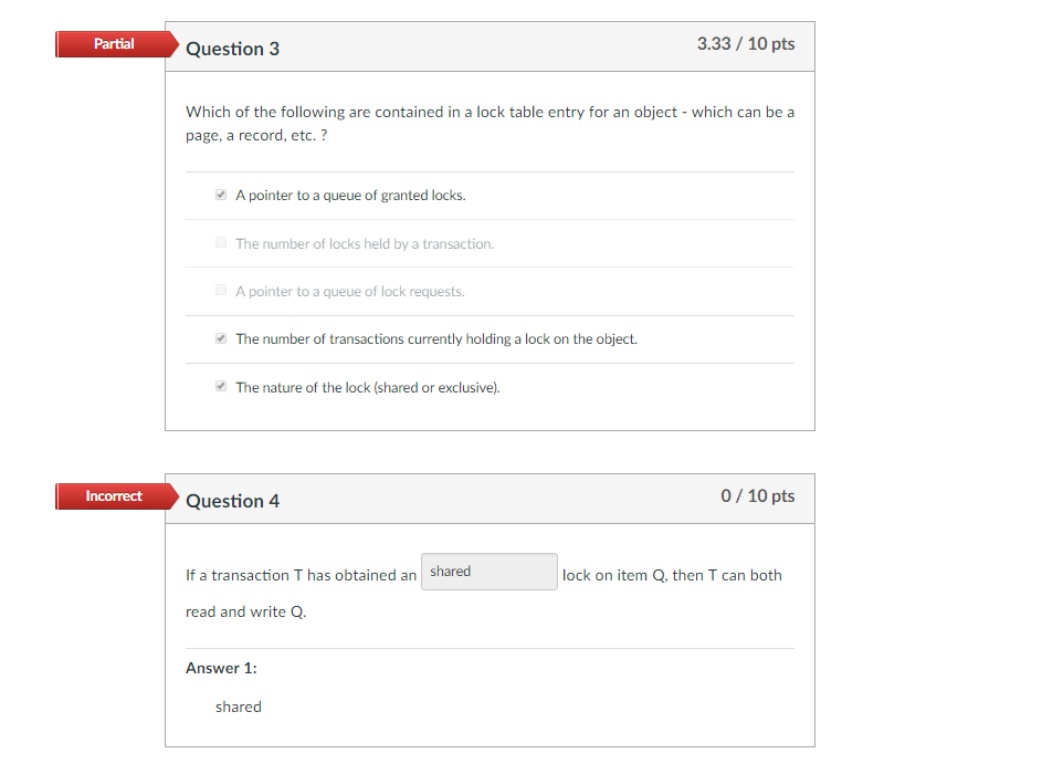 Solved Partial Question 3 3.33/10 pts Which of the following | Chegg.com