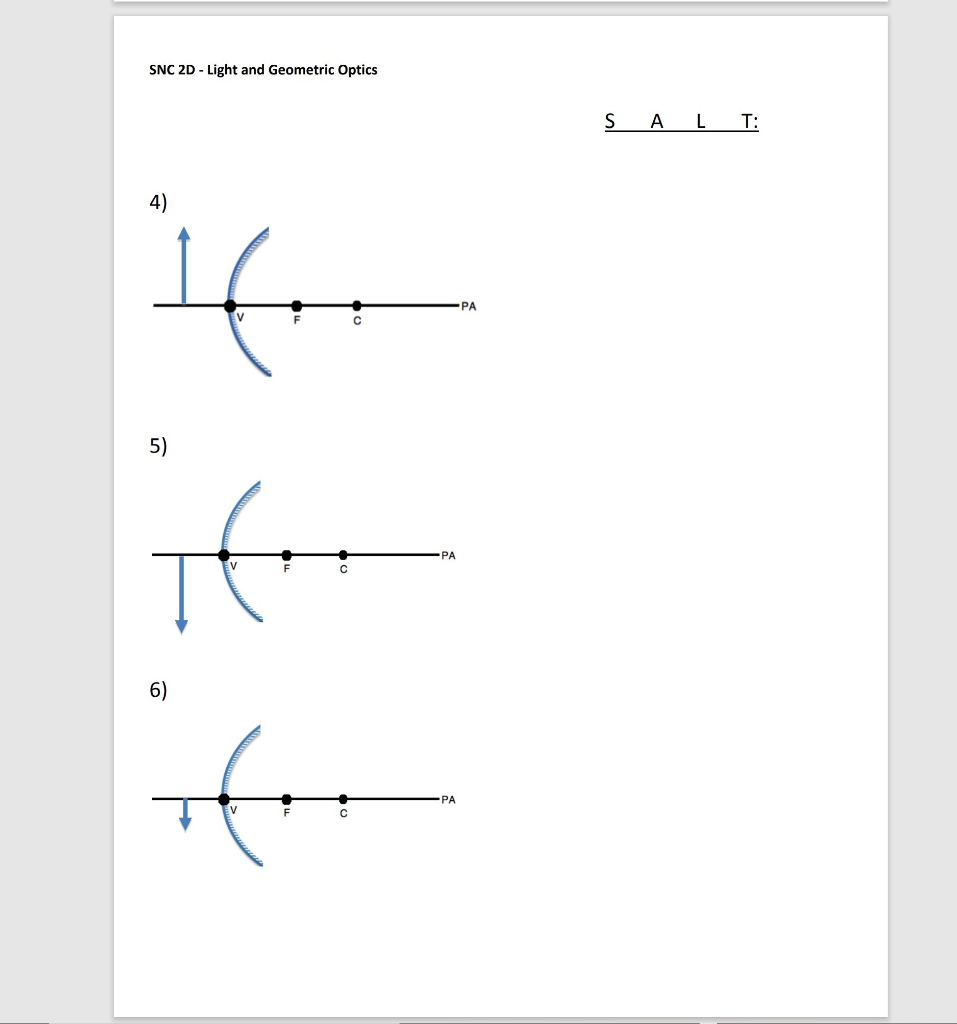 Solved A. Dray a ray diagram for each to locate the | Chegg.com