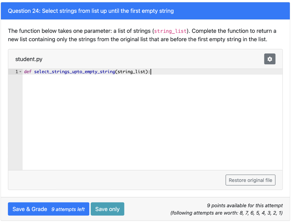 Solved Question 25: Modify code that filters only strings of | Chegg.com