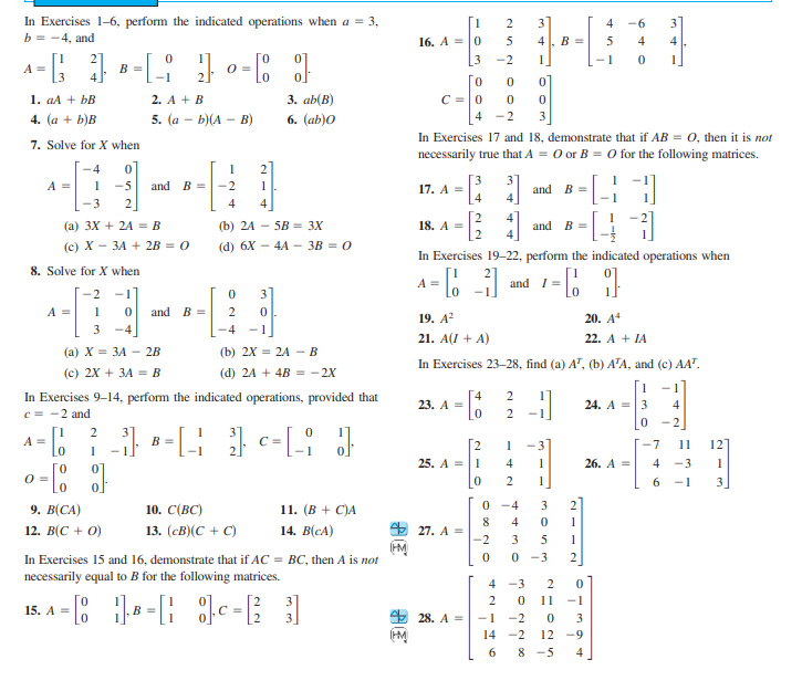 Solved In Exercises 1-6, perform the indicated operations | Chegg.com