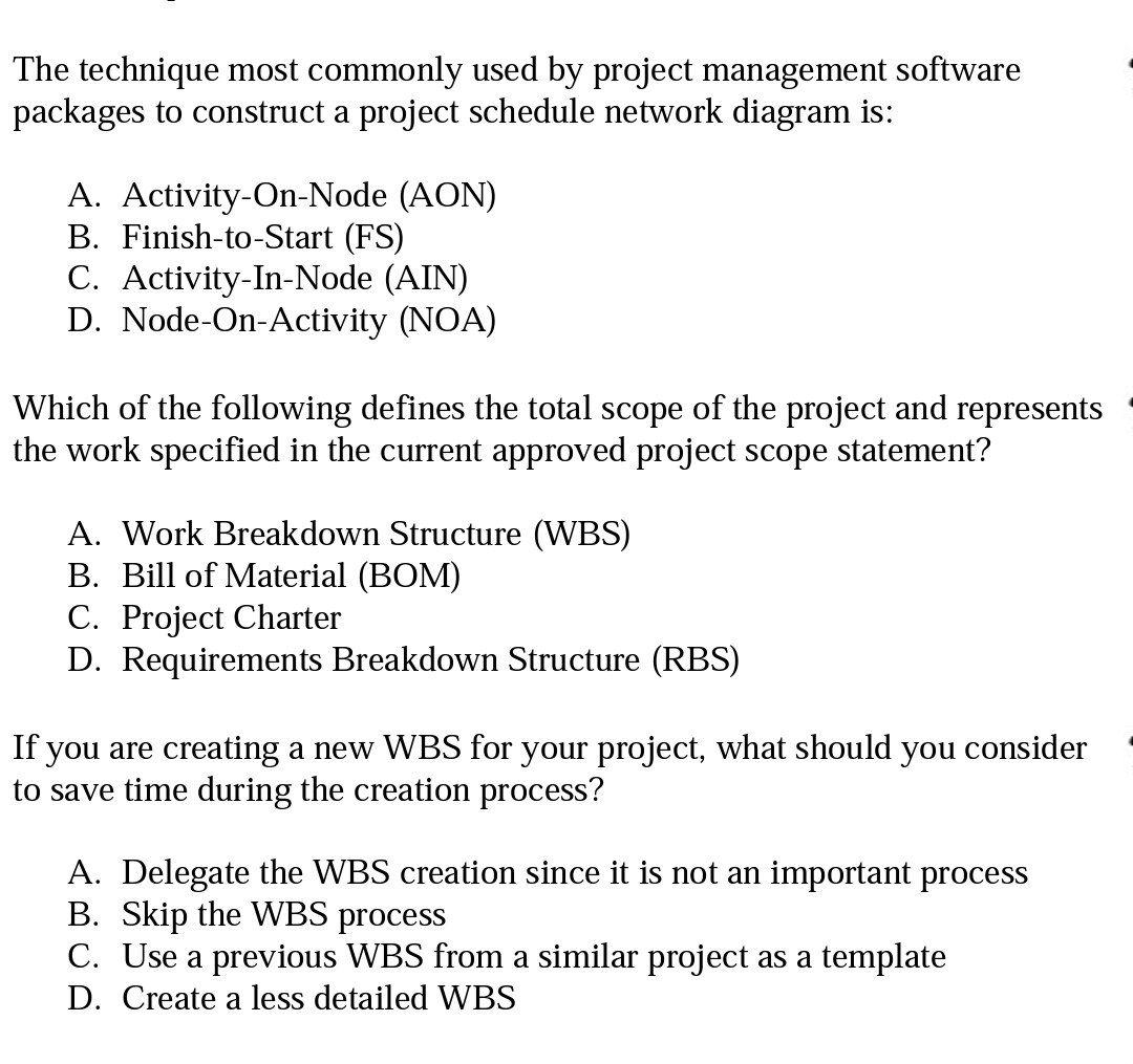 Solved The technique most commonly used by project | Chegg.com