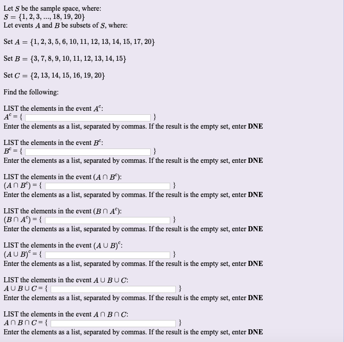 Solved Let S Be The Sample Space, Where: S {1, 2,3,., 18, | Chegg.com