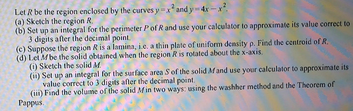 Solved Let R be the region enclosed by the curves y x and y | Chegg.com