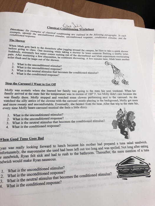 Classical Conditioning Worksheet Answers