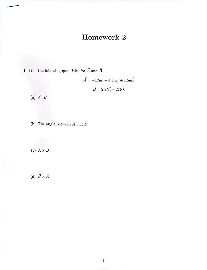 Solved 1. Find The Following Quantities For A And B A=−12 | Chegg.com