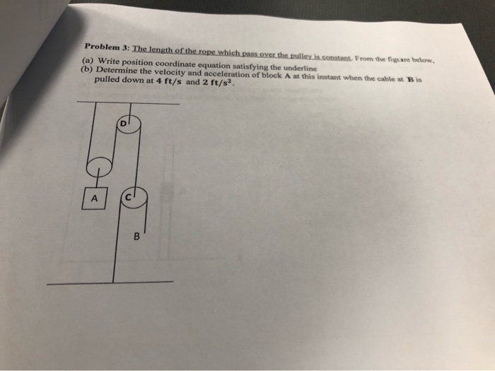 Amazon Rope Distance Question Solved Problem 3: The length of the rope which pass.over the | Chegg.com