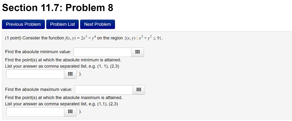Solved Section 11.7: Problem 8 Previous Problem Problem | Chegg.com