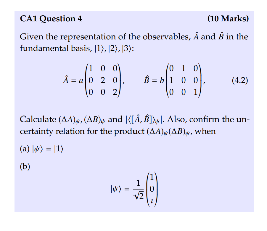 Solved Hi Im Having Trouble With This Question On Quantum Chegg Com