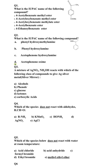 Solved What is the IUPAC name of the following compound? a. | Chegg.com