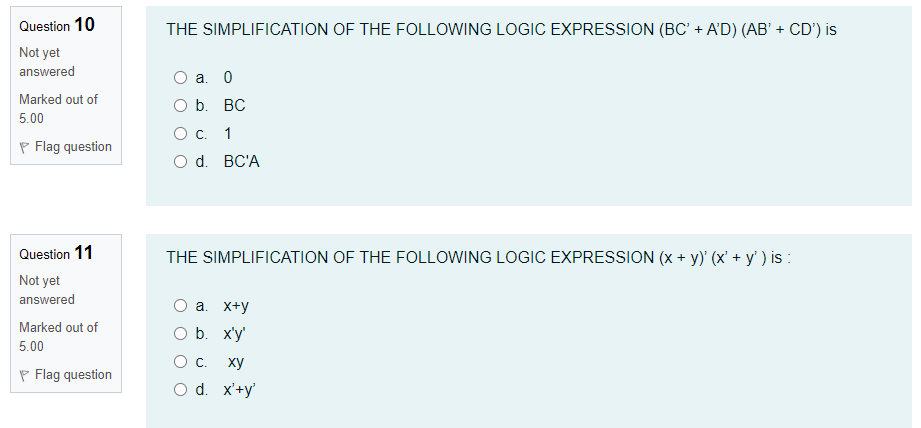 Solved THE SIMPLIFICATION OF THE FOLLOWING LOGIC EXPRESSION | Chegg.com