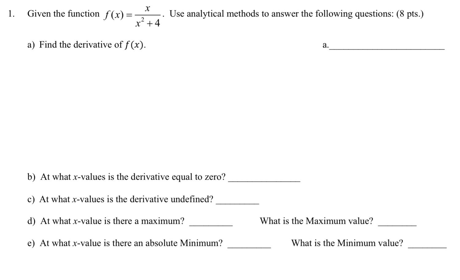 solved-1-given-the-function-f-x-2-x-4-use-analytical-chegg