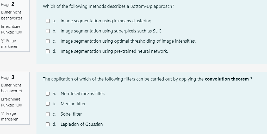 Solved Frage 2 Which Of The Following Methods Describes A | Chegg.com