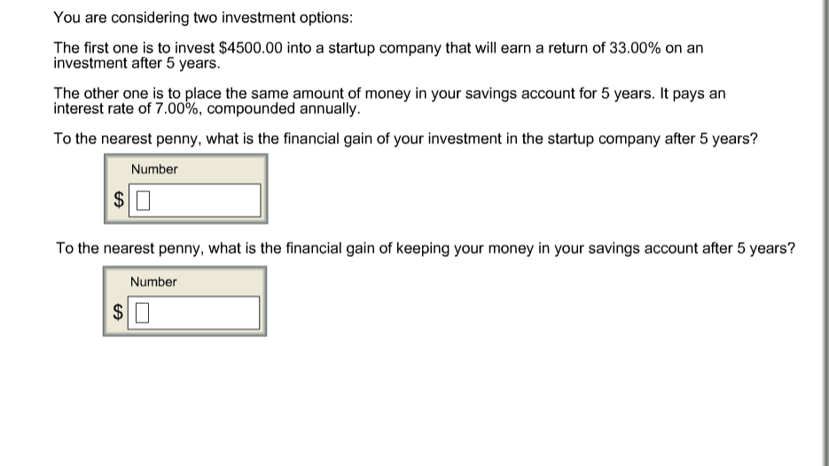 Solved You are considering two investment options: The first | Chegg.com