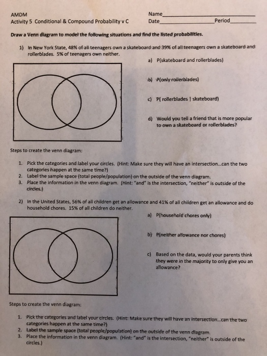 Conditional and Compound Probabilities
