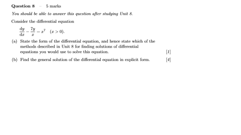 Solved Question 8 5 marks You should be able to answer this | Chegg.com