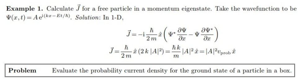 Solved Example 1 Calculate ſ For A Free Particle In A Mo Chegg Com
