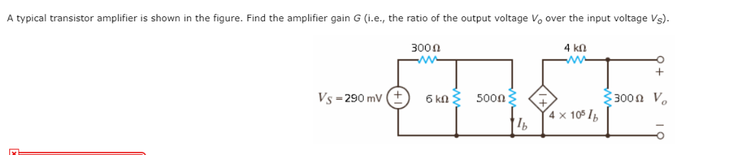 Solved A typical transistor amplifier is shown in the | Chegg.com