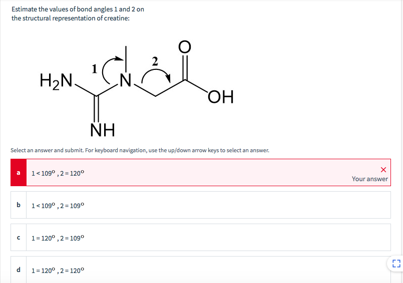 Solved Estimate The Values Of Bond Angles 1 And 2 On The