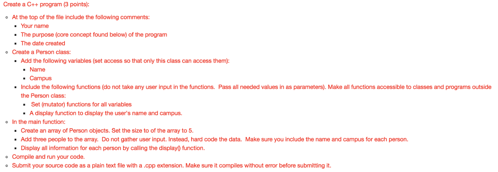 Solved Create a C++ program (3 points): At the top of the | Chegg.com