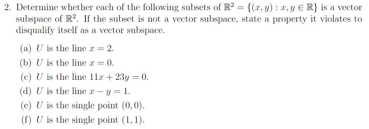 Solved = : 2. Determine whether each of the following | Chegg.com