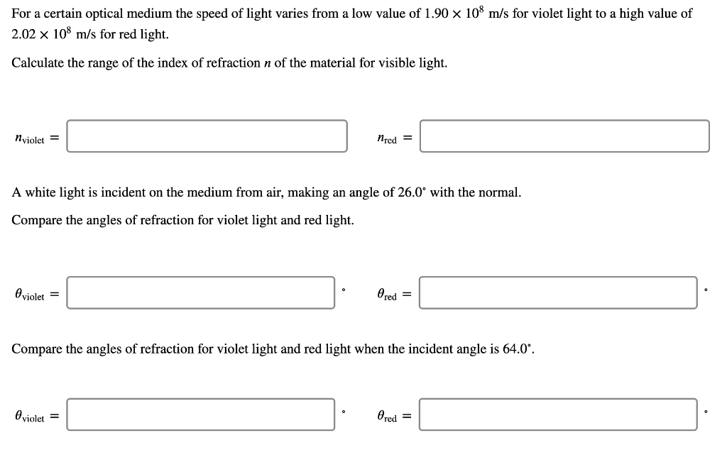 Solved G. OPTICS (Speed of light, Energy, reflection and