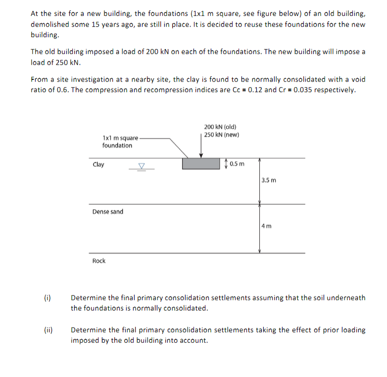 Solved At the site for a new building, the foundations ( 1×1 | Chegg.com
