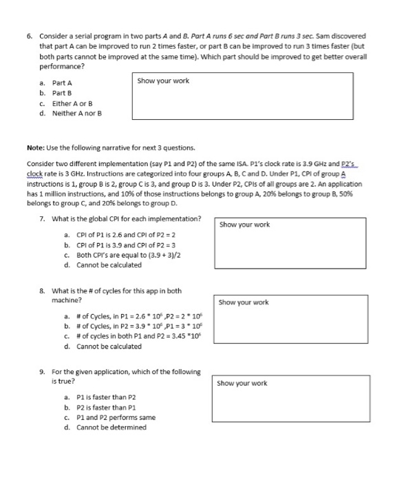 Solved 6. Consider a serial program in two parts A and B. | Chegg.com