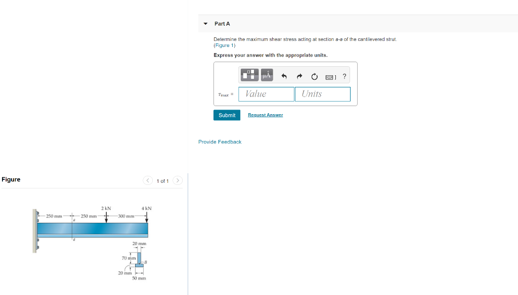 Solved Part A Determine the maximum shear stress acting at | Chegg.com