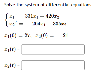 Solved Solve the system of differential | Chegg.com