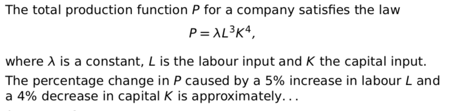 Solved The total production function P for a company | Chegg.com