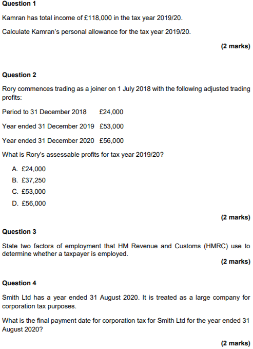 Solved Question 1 Kamran has total income of 118 000 in the Chegg