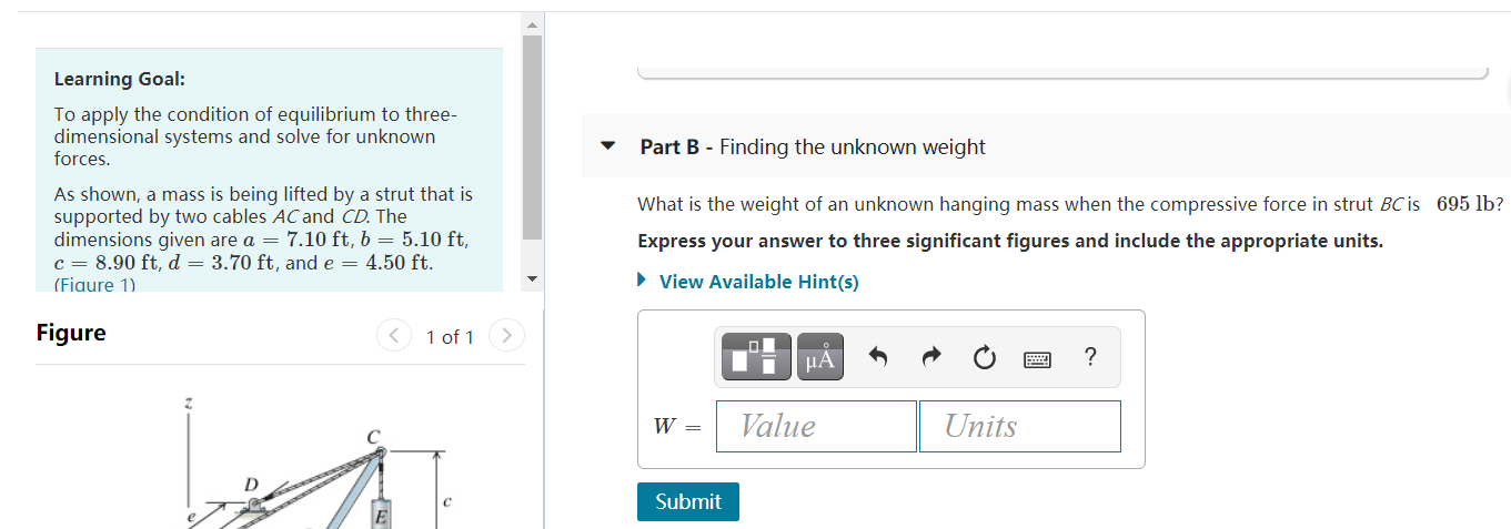Solved Learning Goal: To apply the condition of equilibrium | Chegg.com